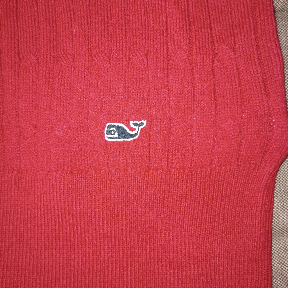 Vineyard Vines Red Cable Knit Crewneck Sweater XS - Picture 7 of 12